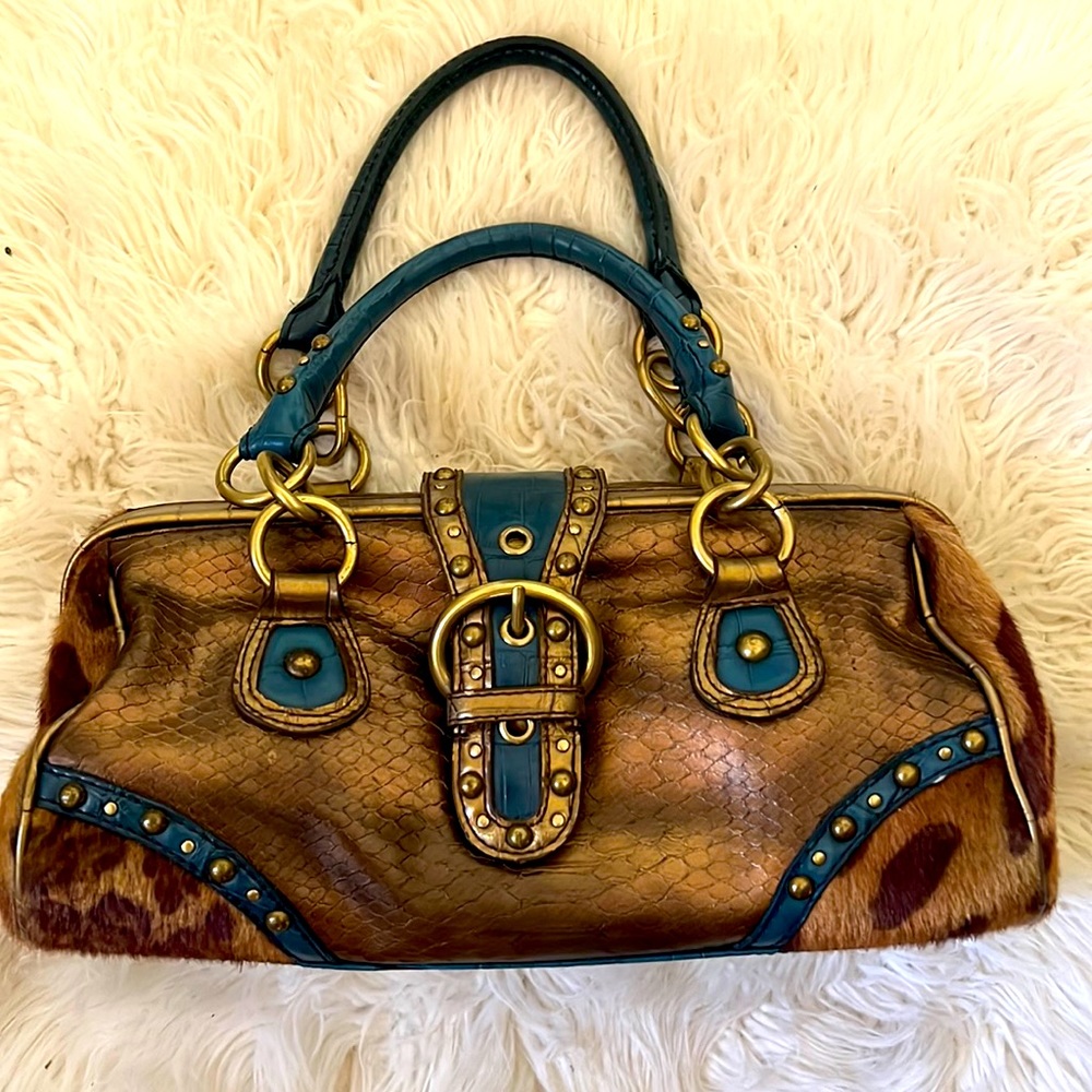 Leopard print shoulder bag